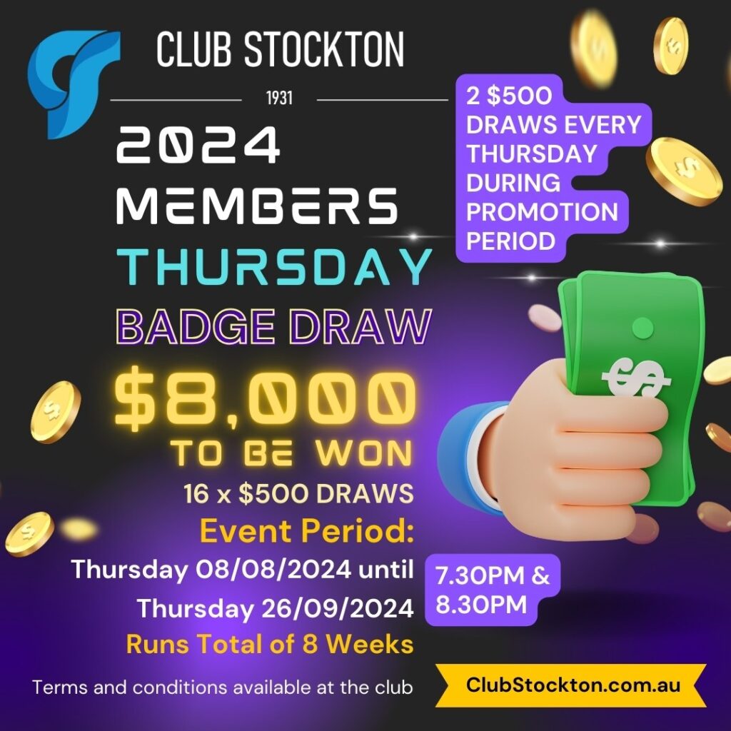 2024 Aug Sep members Thursday Draw Club Stockton 1 (1080 x 1080 px)