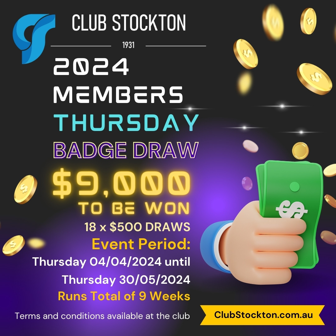 Club Stockton Promotion – 2024 Apr & May Member’s Badge Draw