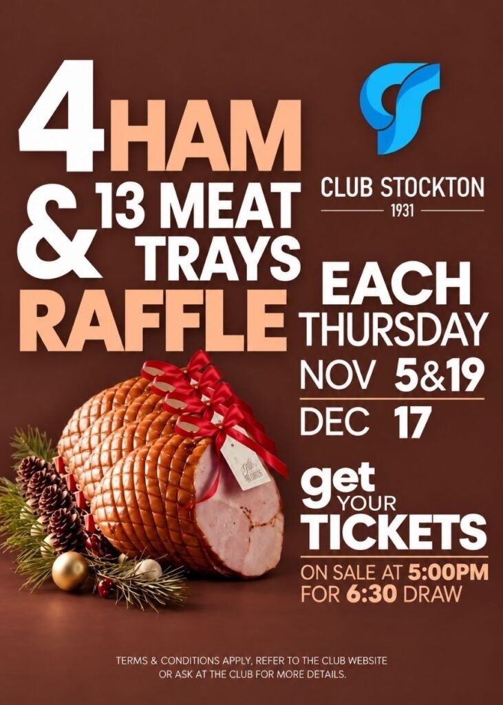 4 Ham Raffle plus 13 meat trays Club Stockton