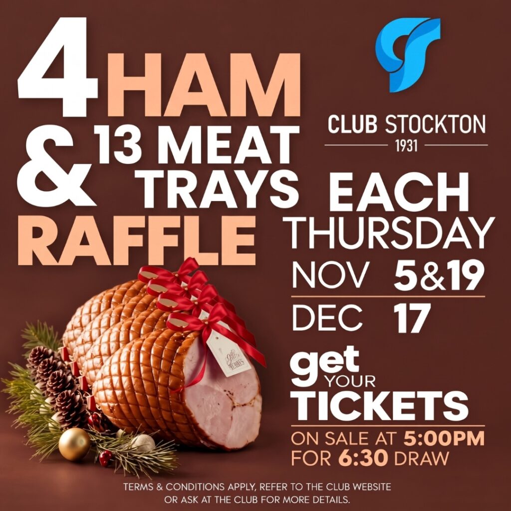 4 Ham Raffle plus 13 meat trays Club Stockton