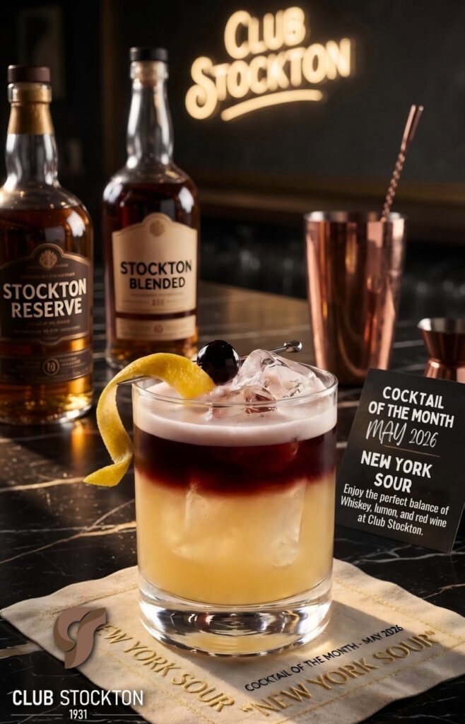 Cocktail of the month May New York Sour Club Stockton