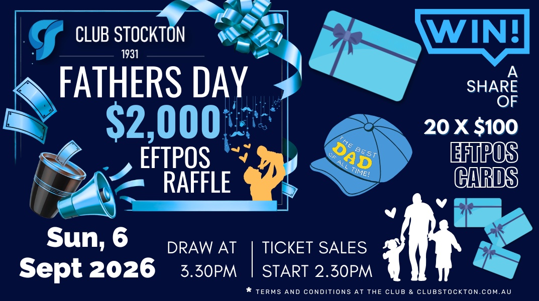Fathers day Eftpos Raffle Sun, 6 Sept 2026