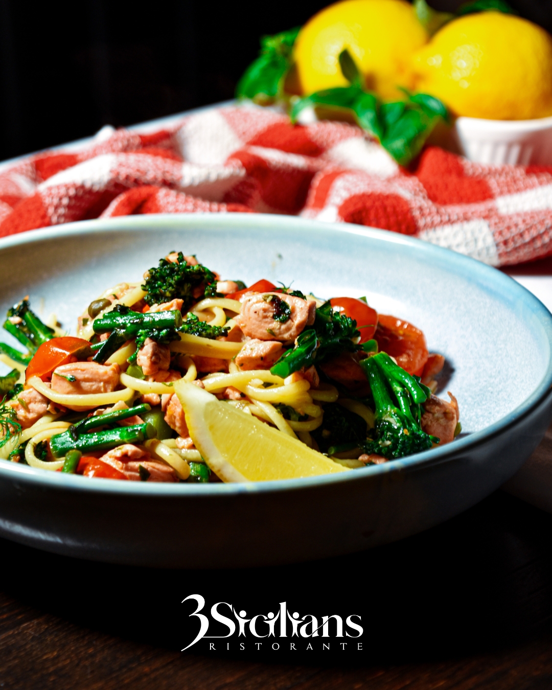 Linguine al salmon