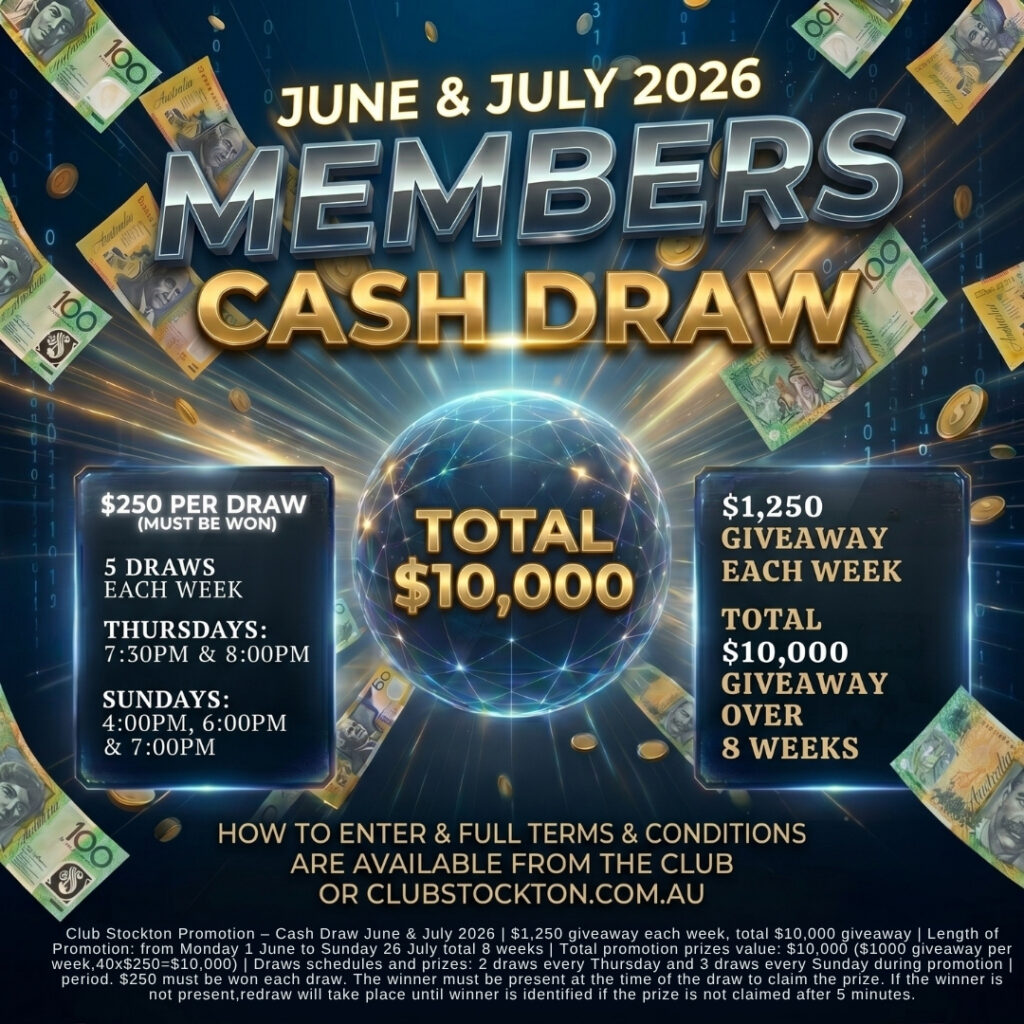 Members Cash Draw June & July 2026 $10,000 in prizes to be won!