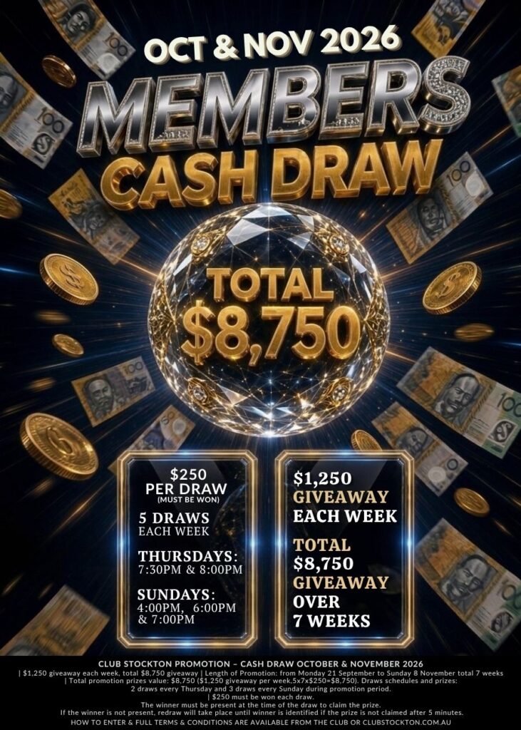MEMBERS CASH DRAW OCT NOV 2026