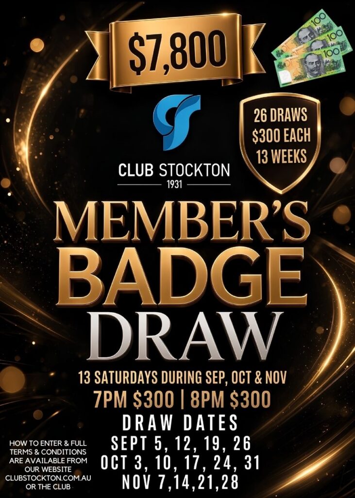 Member’s Badge Draw Sep, Oct & Nov 2026