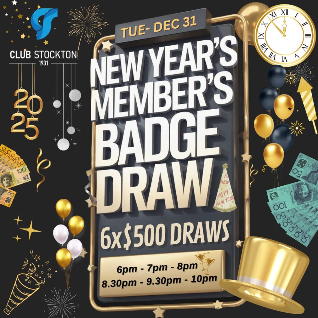 Member’s Badge Draw New Year's Eve - 4x$500 Draws