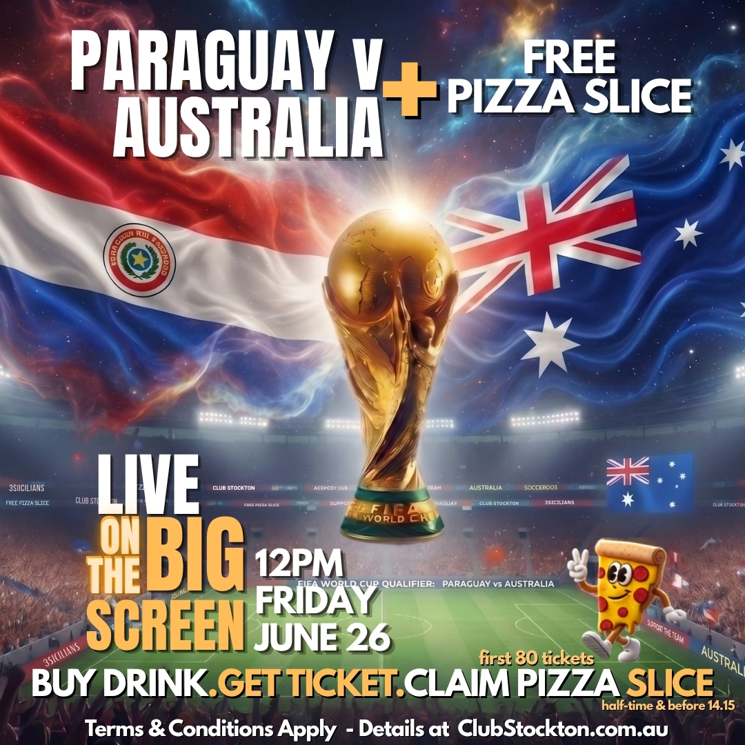 PARAGUAY v AUSTRALIA plus free pizza slice