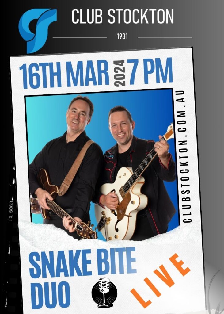 Snake Bite Duo performing live at Club Stockton